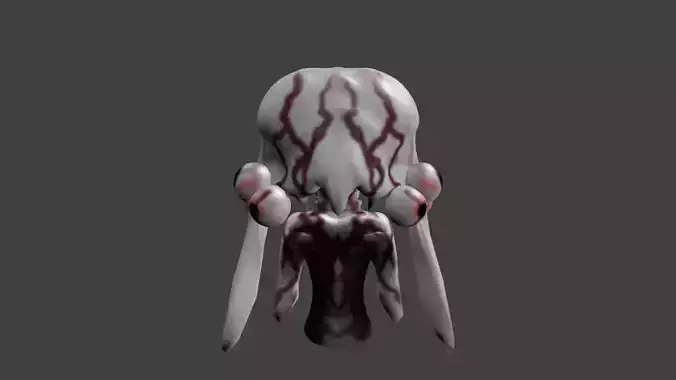 MonsterGirl head with blood 3D model
