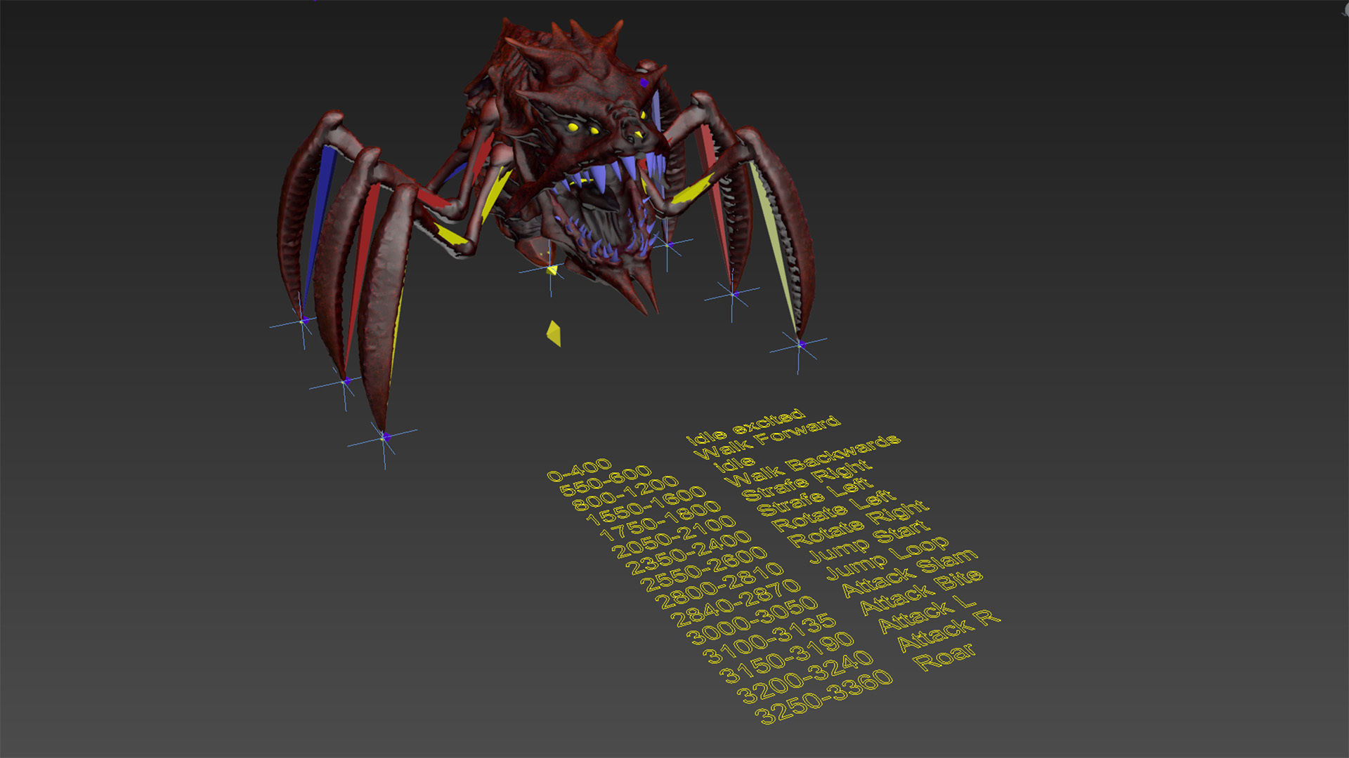 Alien Crab Monster Low-poly 3D model_16
