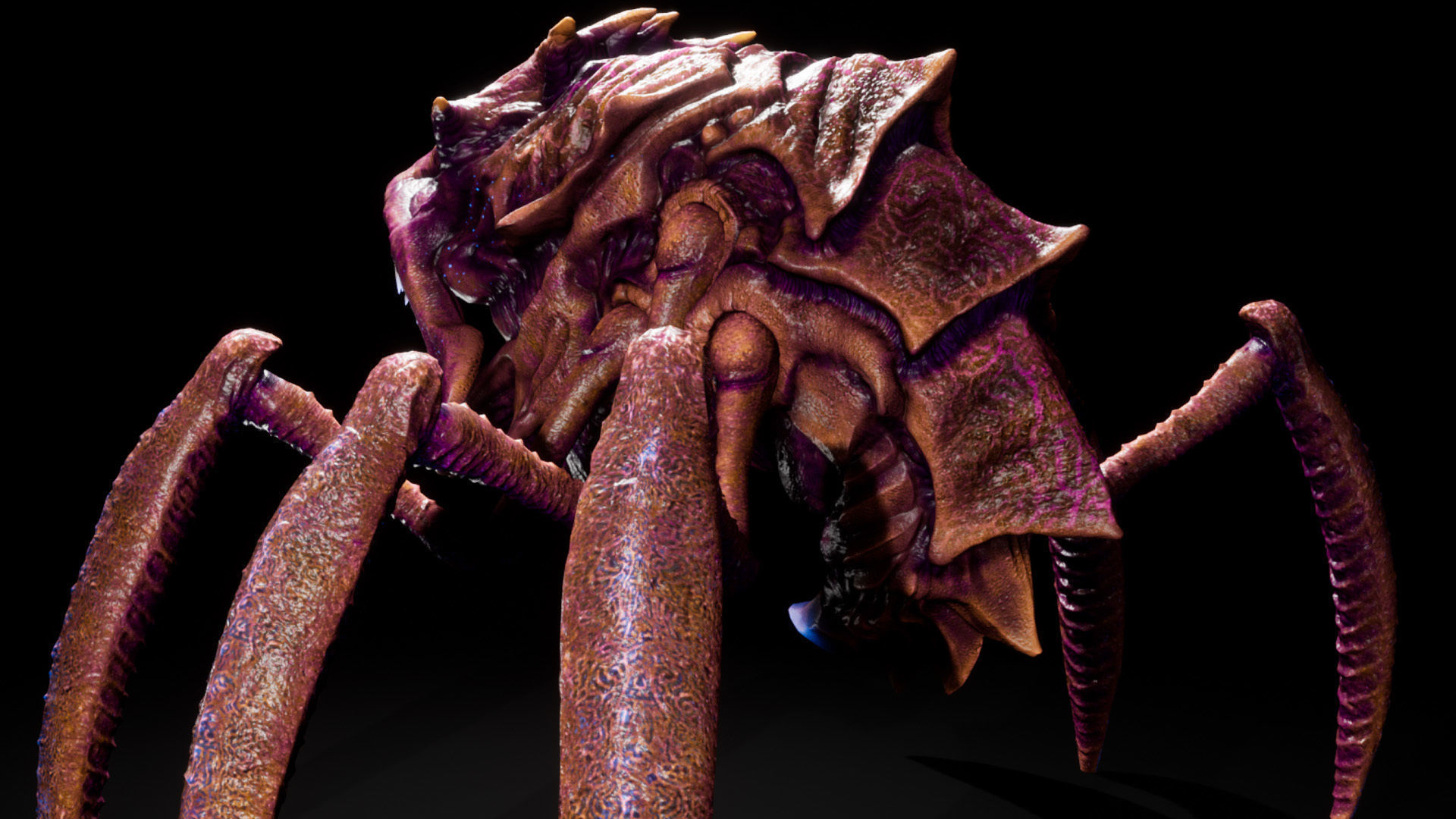 Alien Crab Monster Low-poly 3D model_3