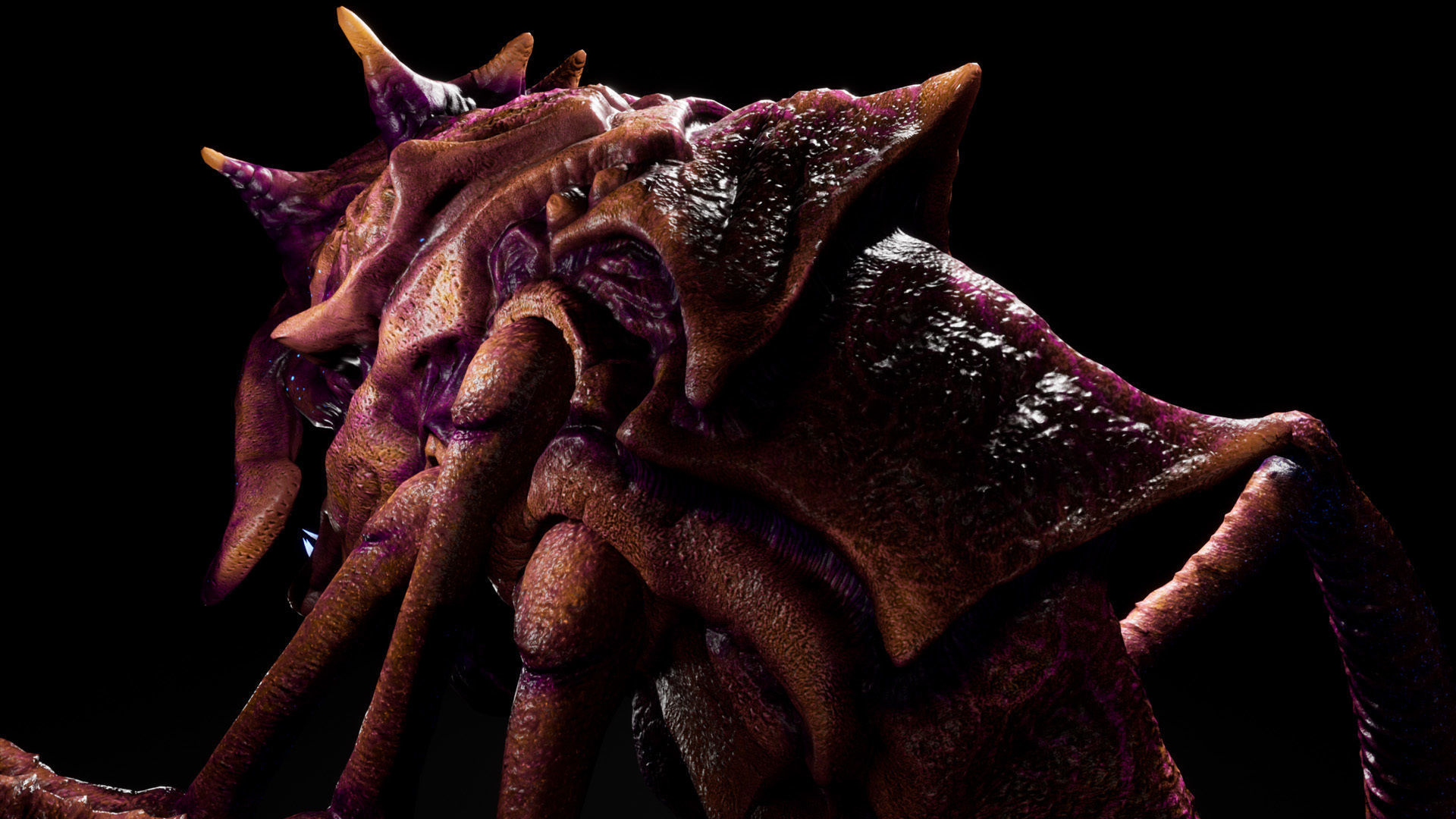 Alien Crab Monster Low-poly 3D model_6