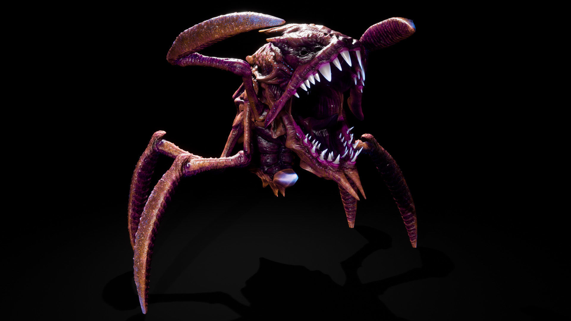 Alien Crab Monster Low-poly 3D model_8