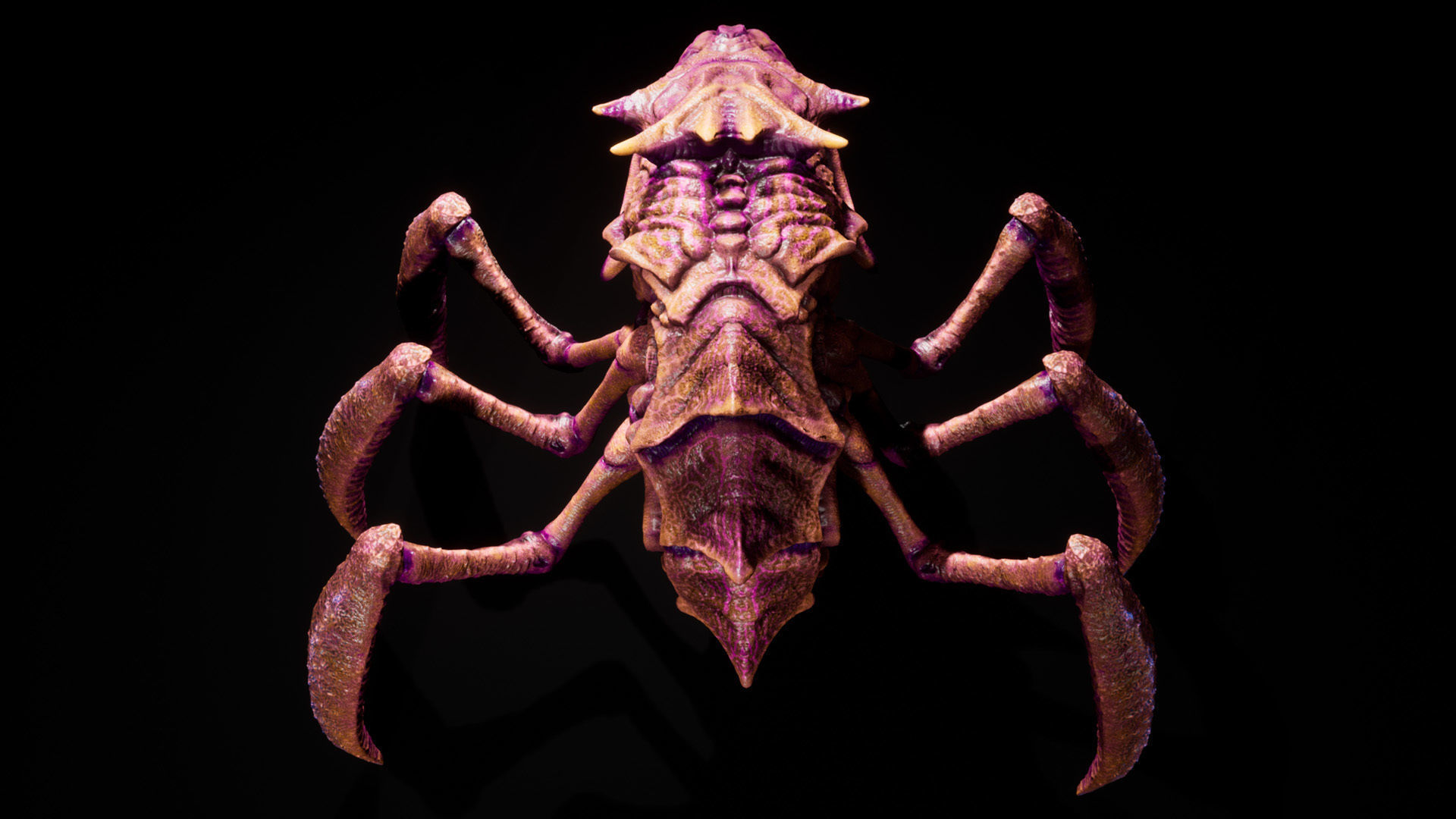 Alien Crab Monster Low-poly 3D model_4