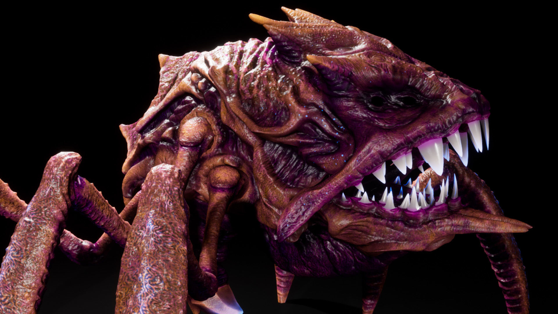 Alien Crab Monster Low-poly 3D model_2