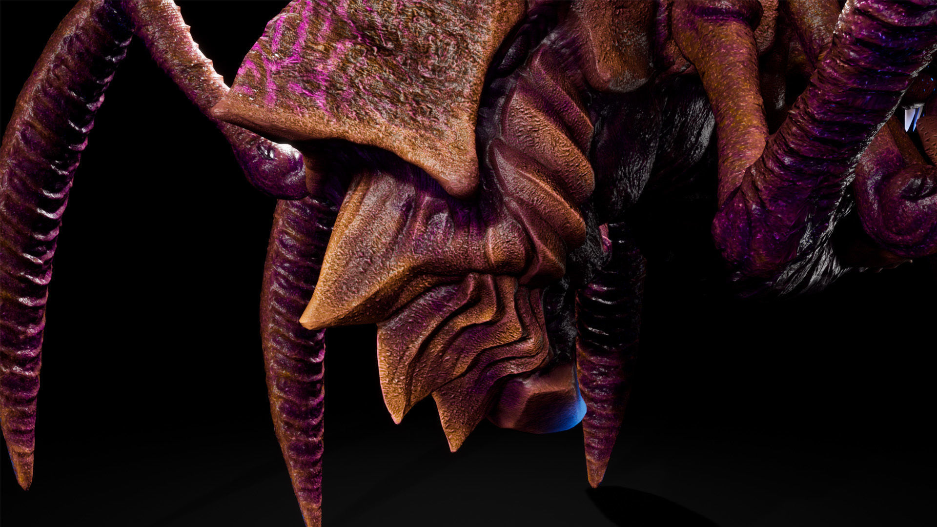 Alien Crab Monster Low-poly 3D model_7
