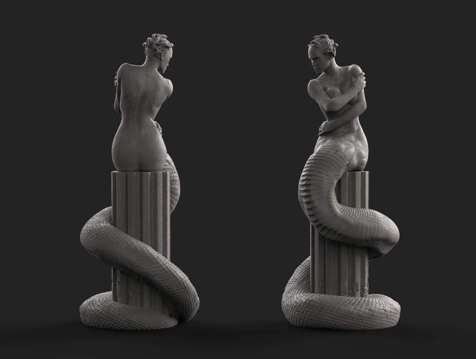 Medusa Statue 3D print model_1