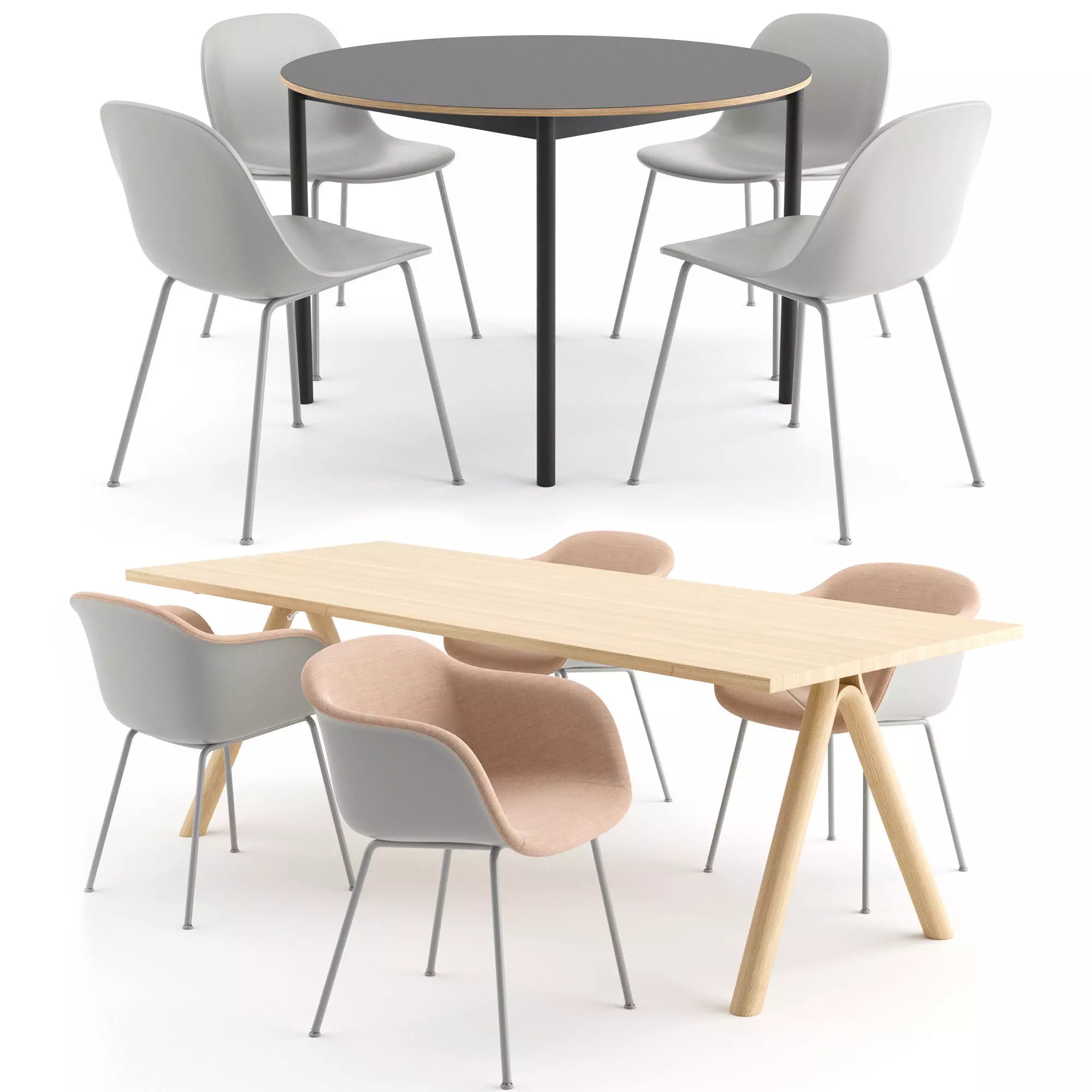 Muuto Dinning Set 3D model_0