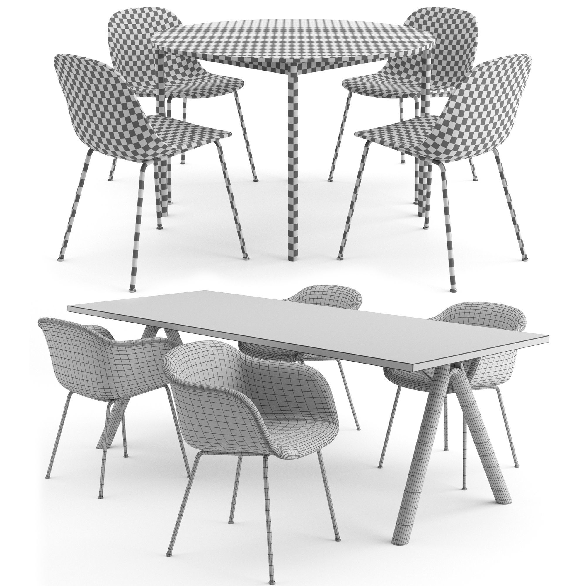 Muuto Dinning Set 3D model_7