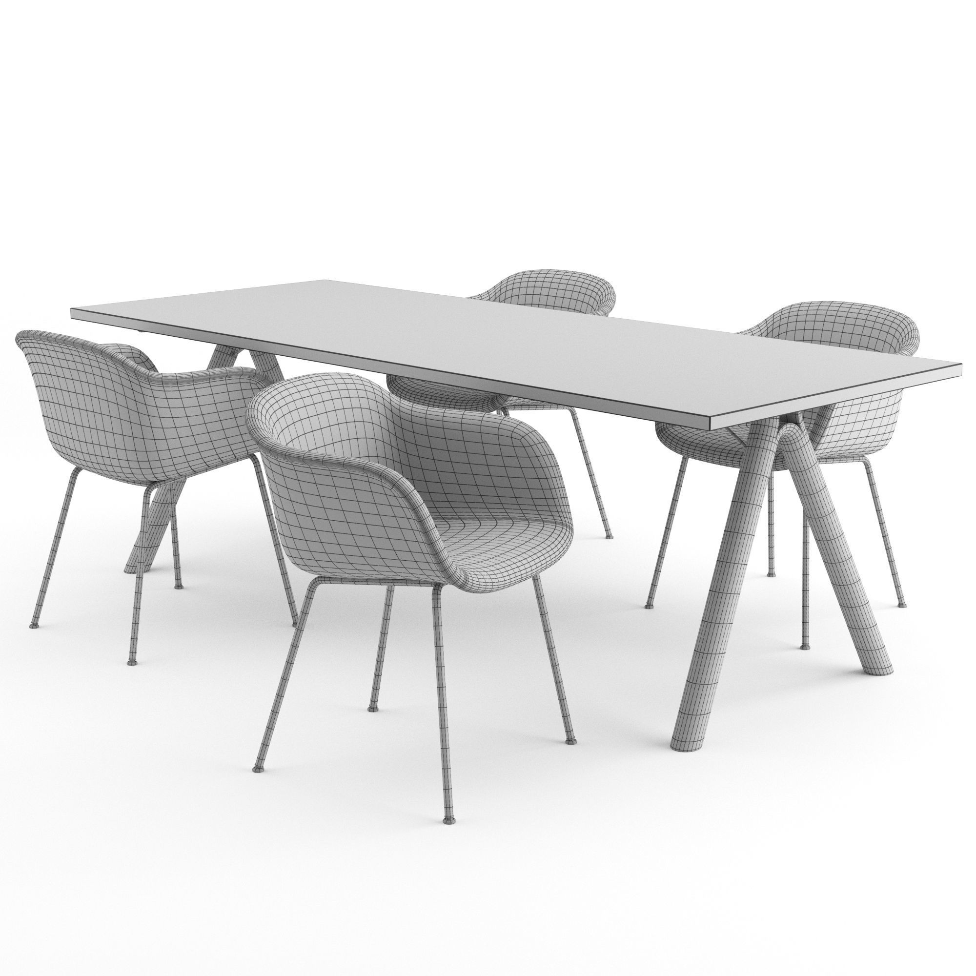 Muuto Dinning Set 3D model_5