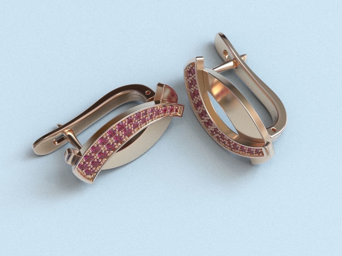 stylish ladies earrings with diamonds 475 3D print model_4