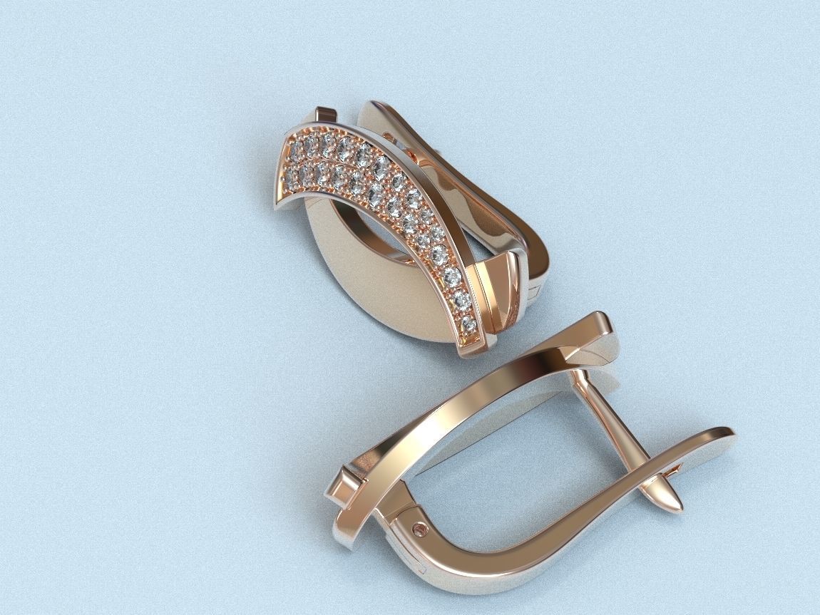 stylish ladies earrings with diamonds 475 3D print model_2