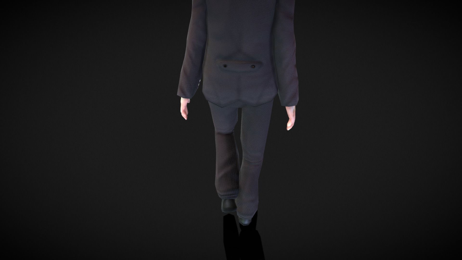 Middle-aged Man with Suit Low-poly 3D model_9