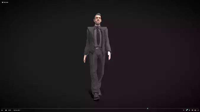 Middle-aged Man with Suit Low-poly 3D model