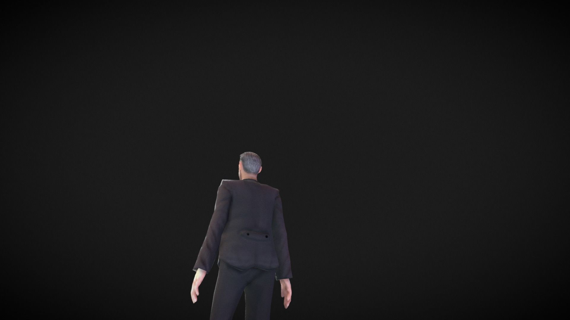 Middle-aged Man with Suit Low-poly 3D model_6
