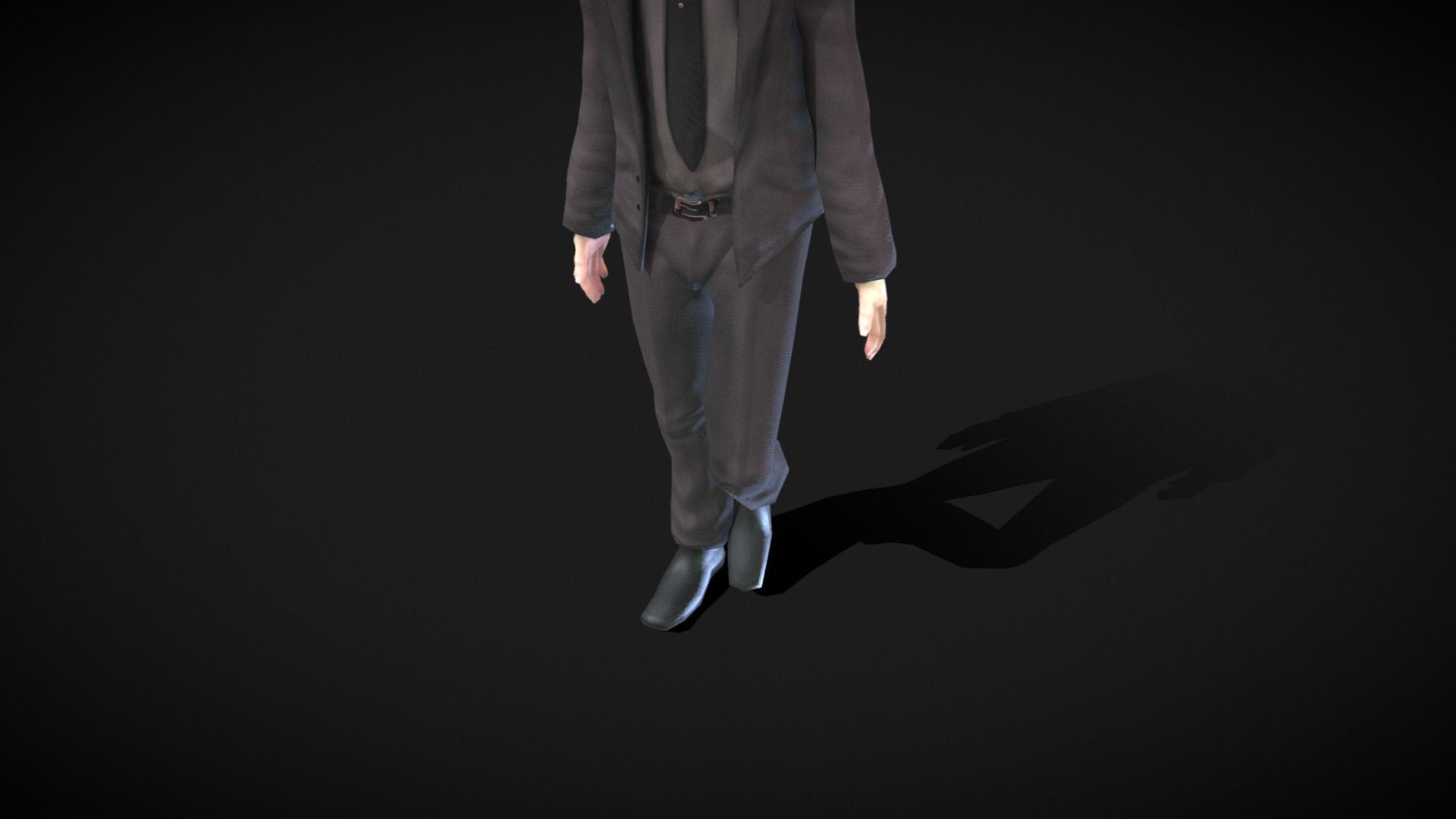 Middle-aged Man with Suit Low-poly 3D model_11