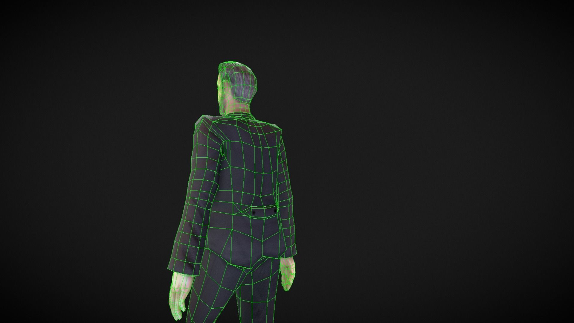 Middle-aged Man with Suit Low-poly 3D model_16