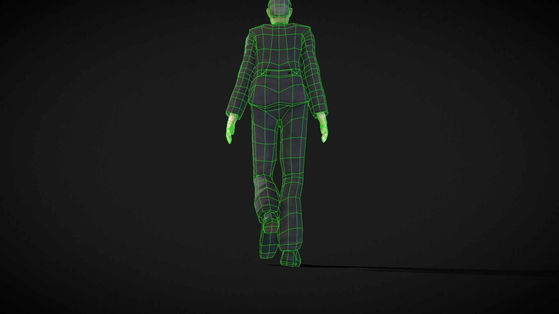 Middle-aged Man with Suit Low-poly 3D model_18