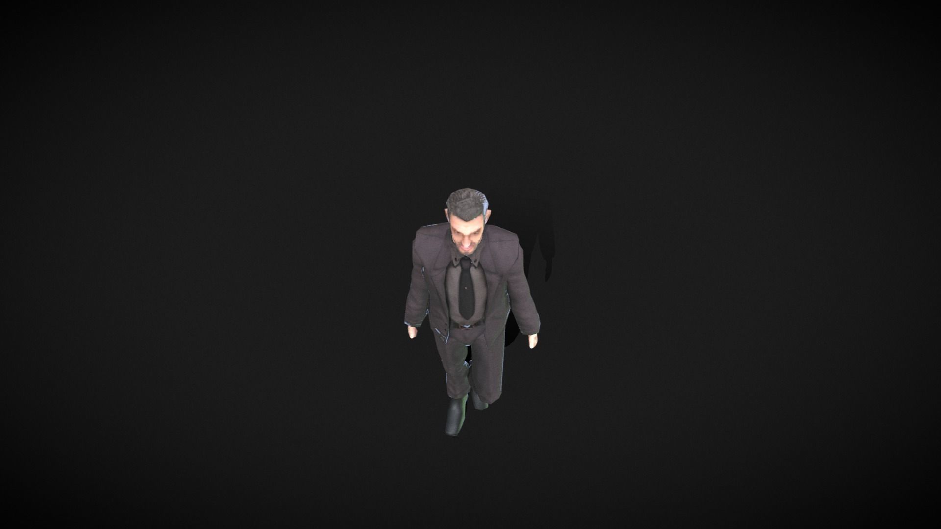 Middle-aged Man with Suit Low-poly 3D model_8