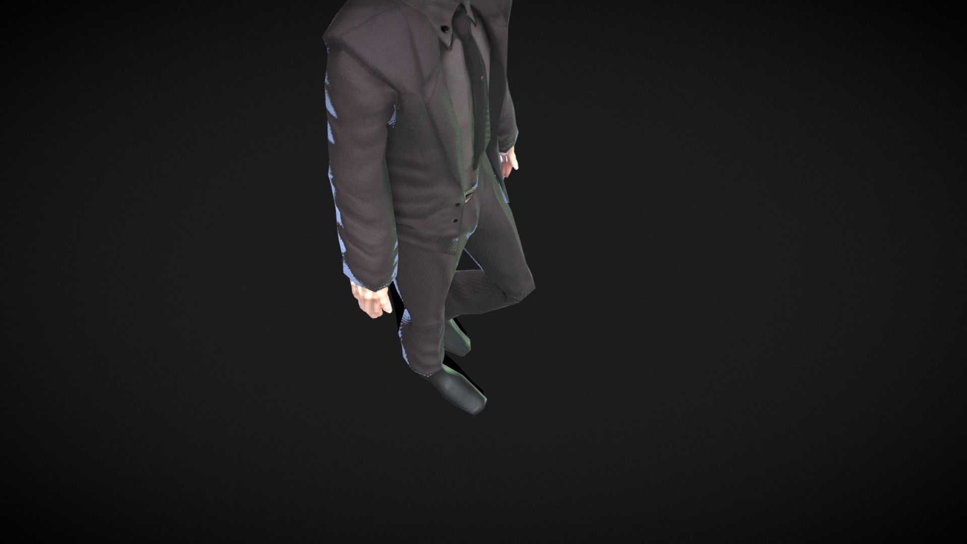 Middle-aged Man with Suit Low-poly 3D model_10