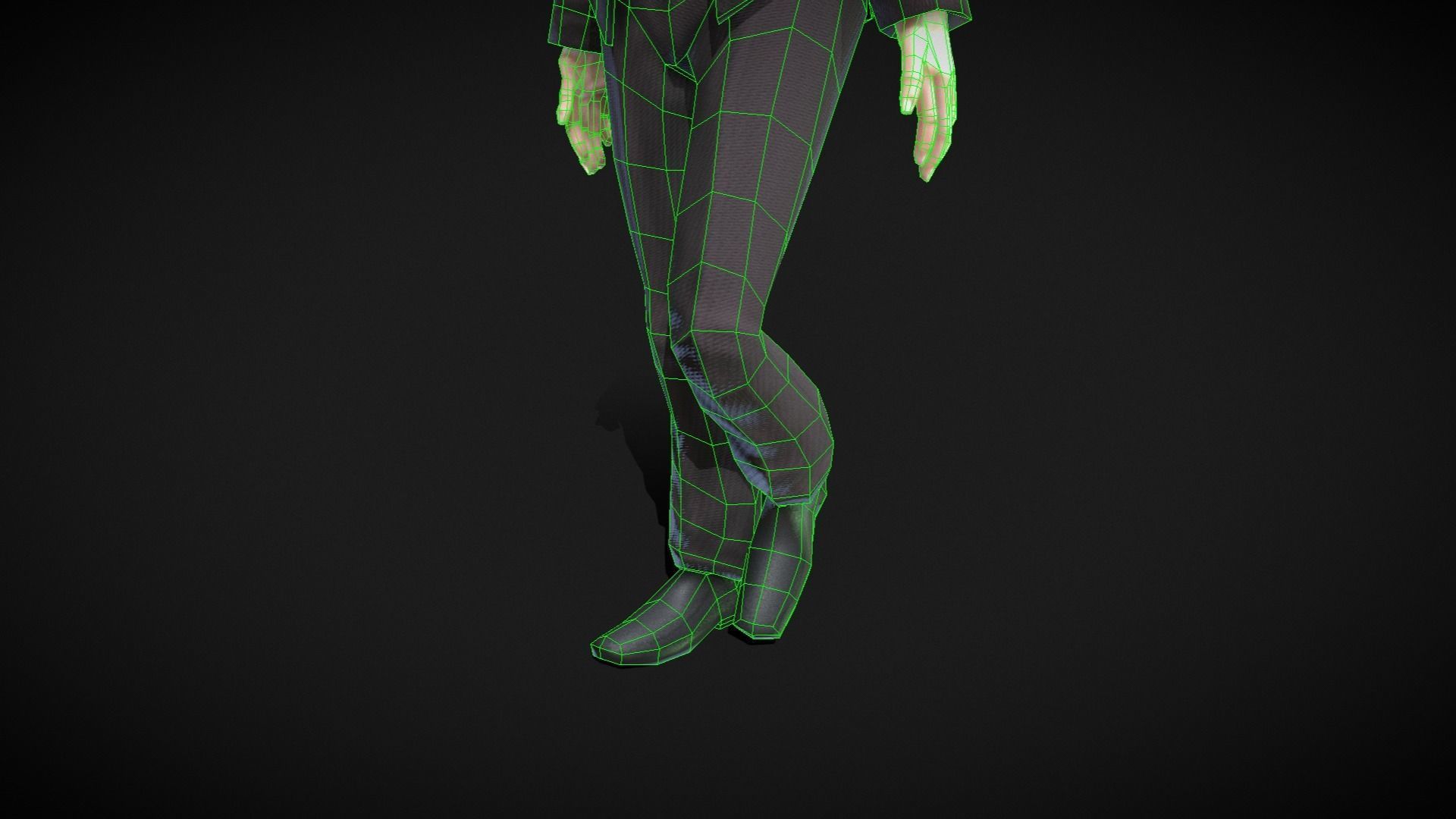 Middle-aged Man with Suit Low-poly 3D model_19