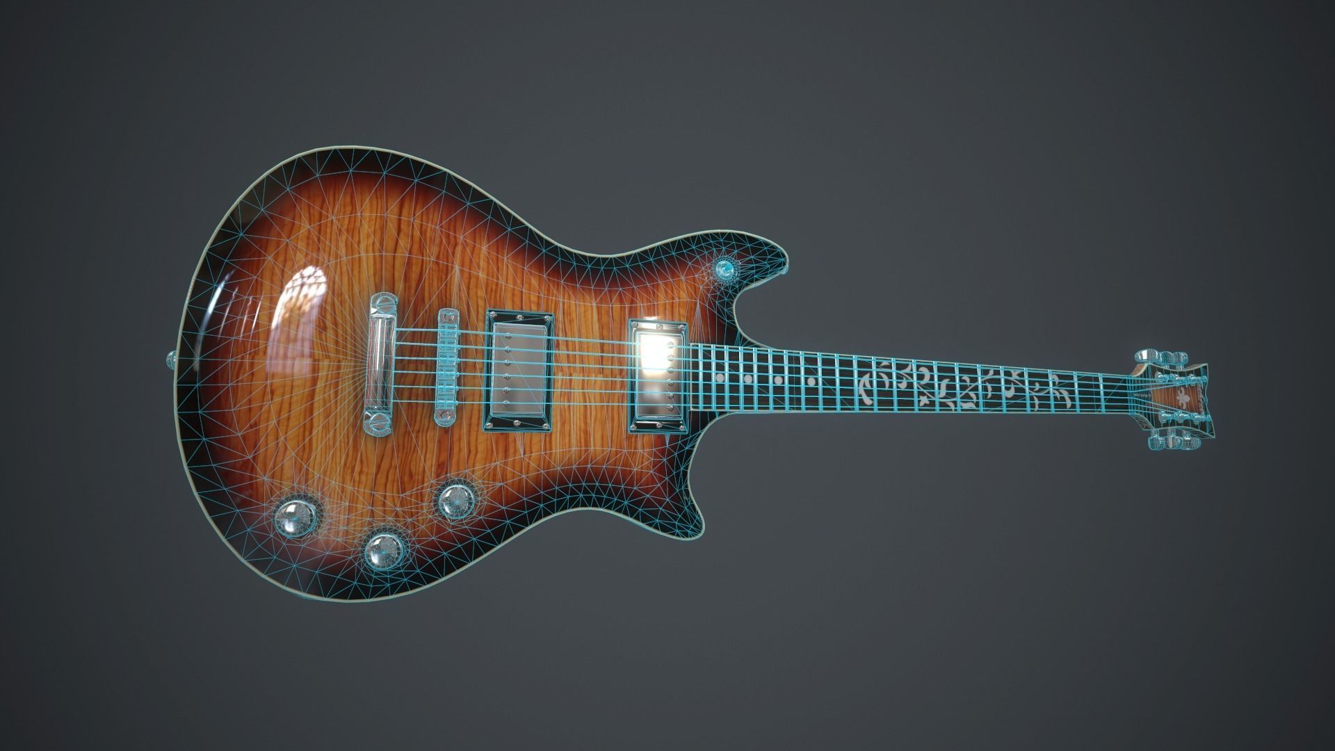 Guitar Schecter Tempest Classic Low-poly 3D model_3