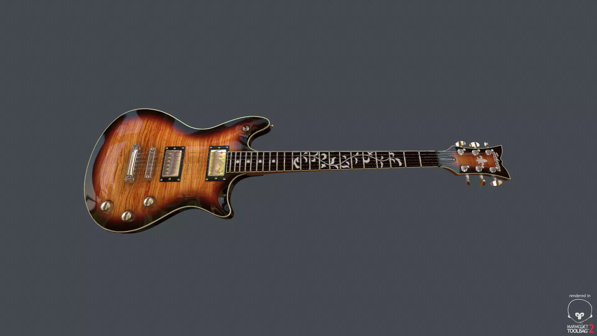 Guitar Schecter Tempest Classic Low-poly 3D model_0