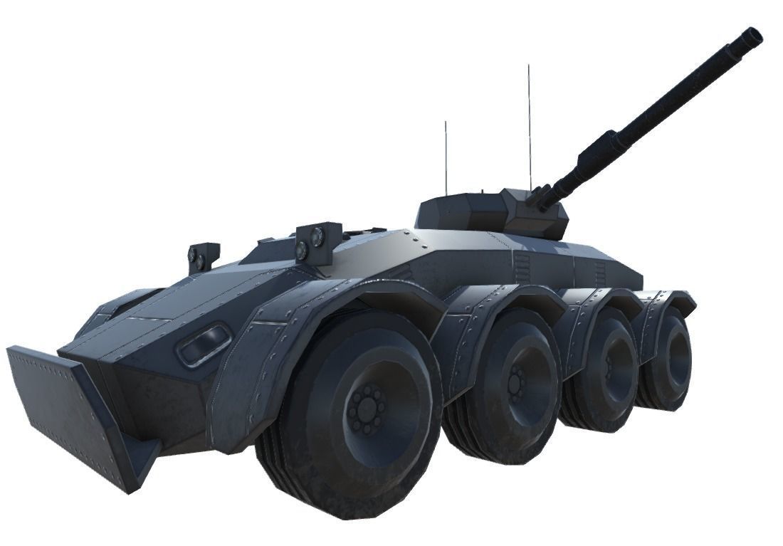 Low Poly Scifi APC 2 Low-poly 3D model_9