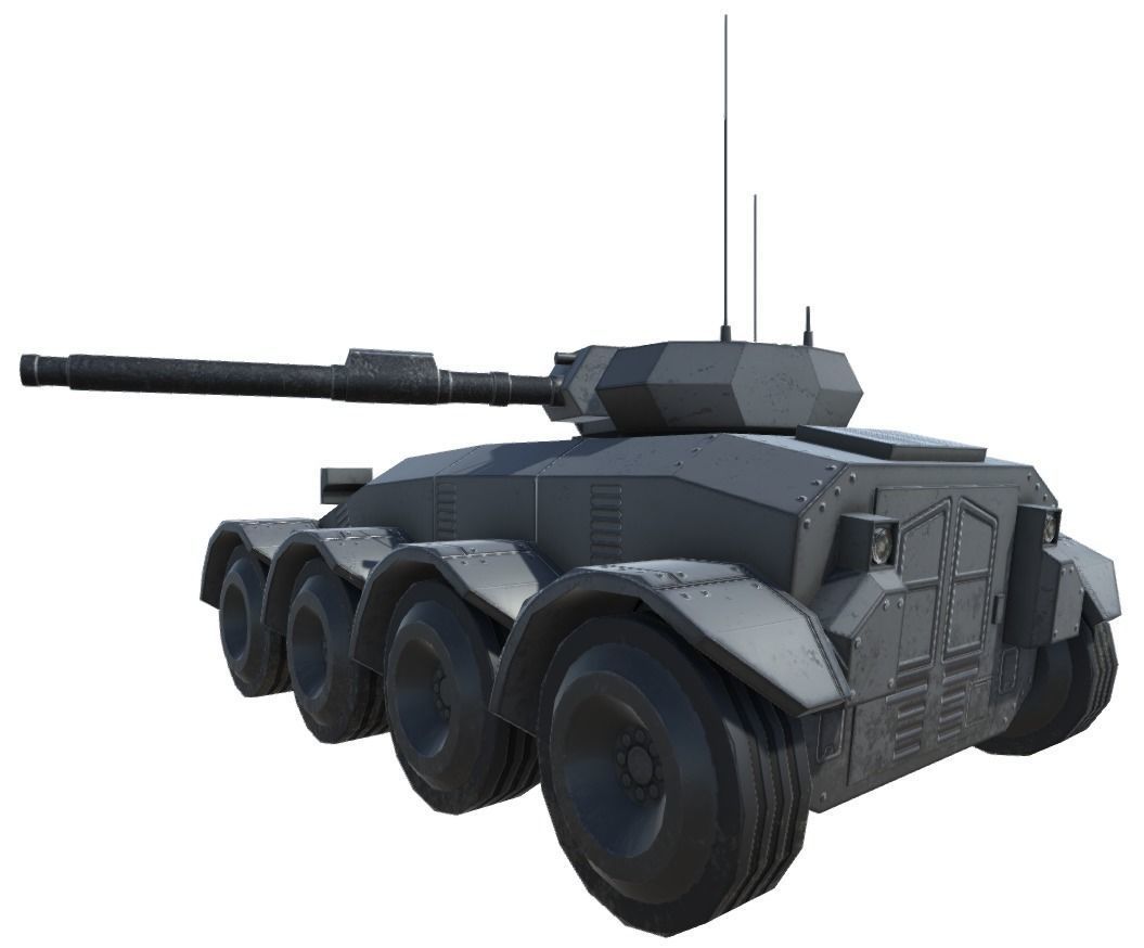 Low Poly Scifi APC 2 Low-poly 3D model_8