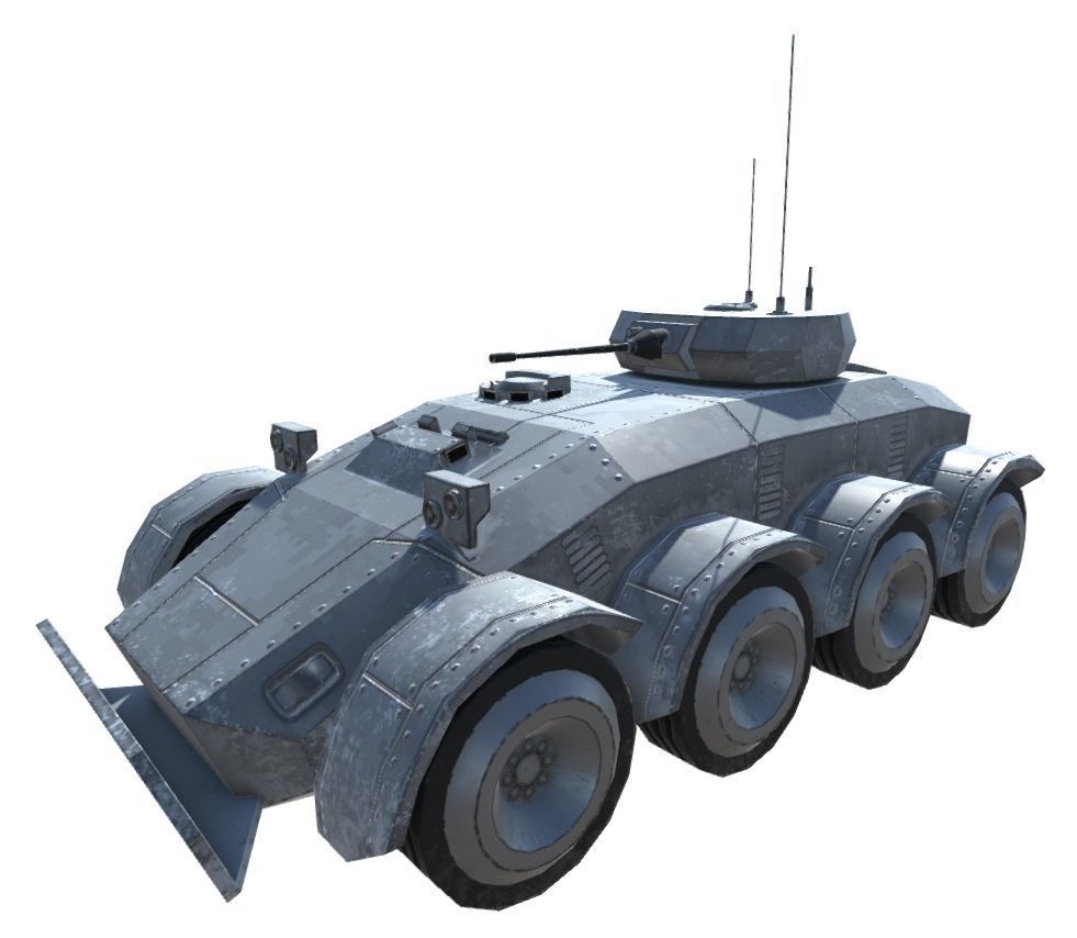 Low Poly Scifi APC 2 Low-poly 3D model_18
