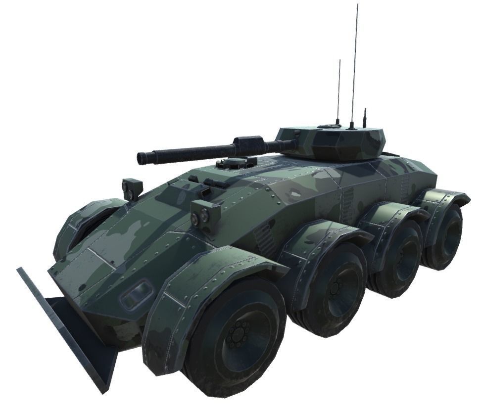 Low Poly Scifi APC 2 Low-poly 3D model_12