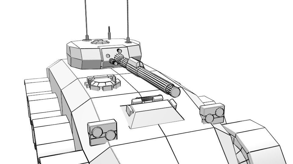 Low Poly Scifi APC 2 Low-poly 3D model_20