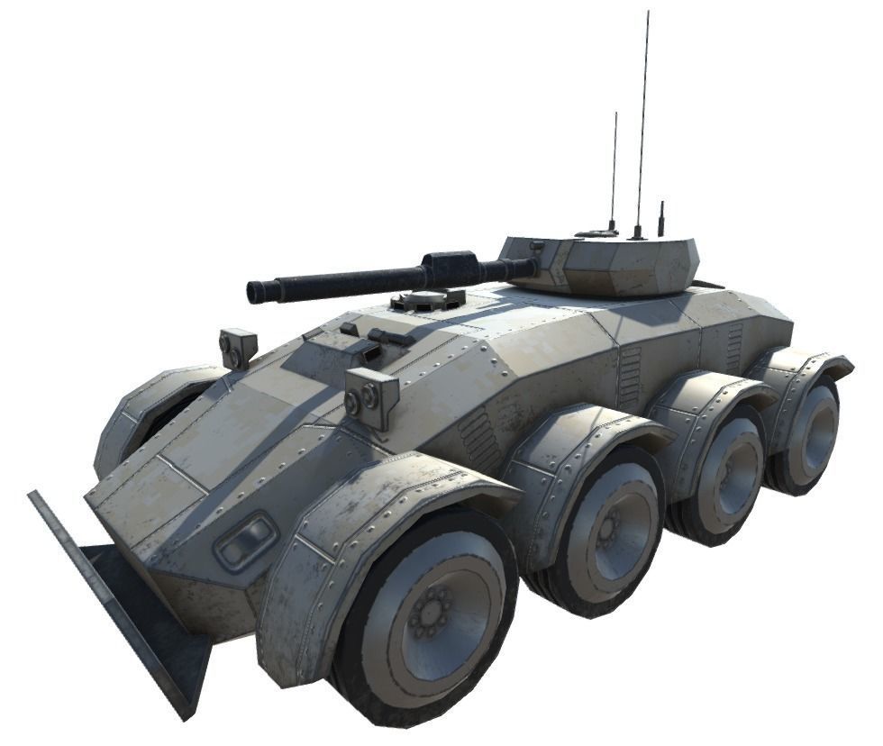 Low Poly Scifi APC 2 Low-poly 3D model_13