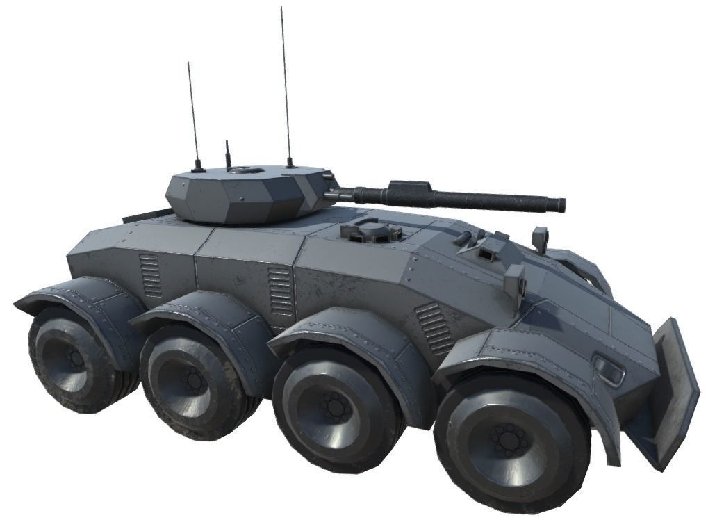 Low Poly Scifi APC 2 Low-poly 3D model_7