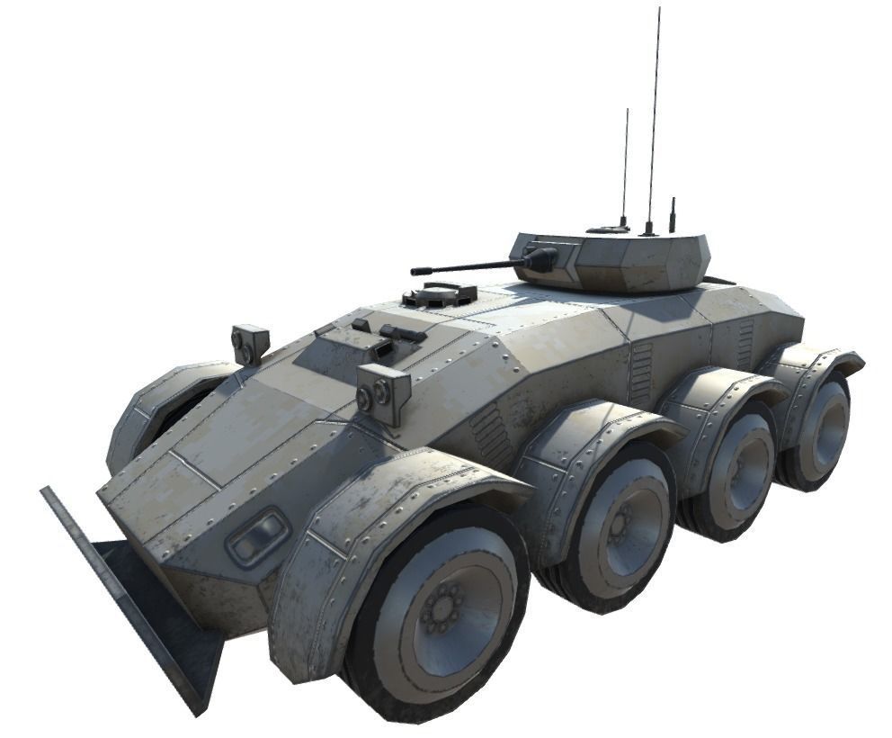 Low Poly Scifi APC 2 Low-poly 3D model_17