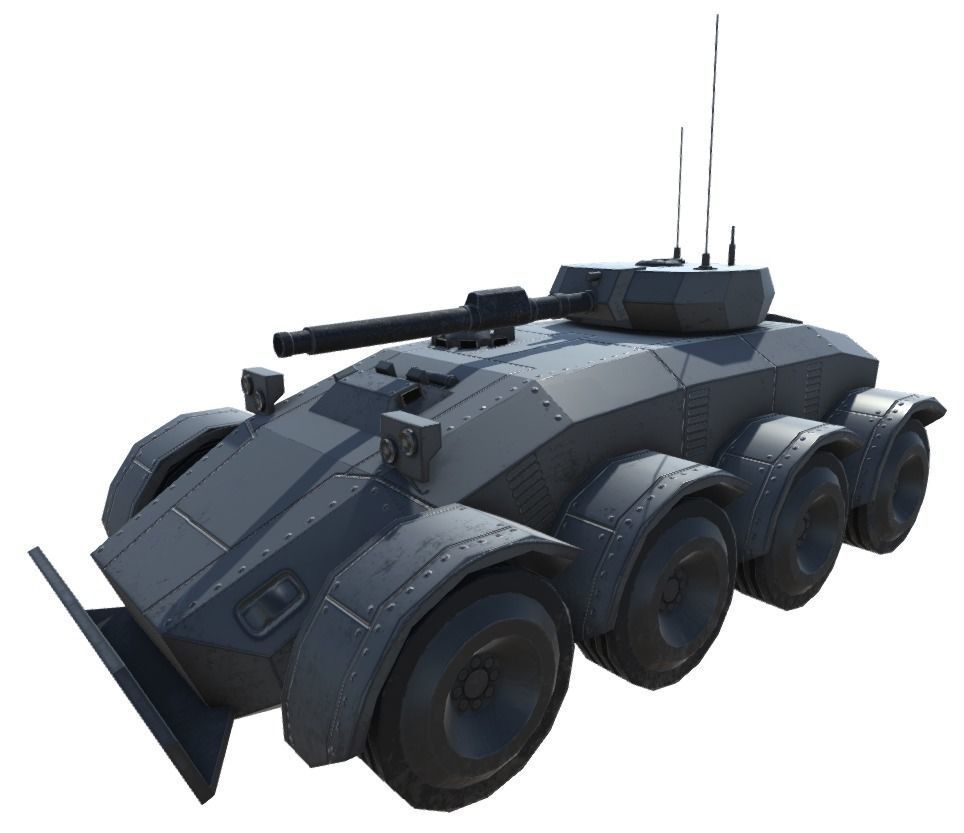 Low Poly Scifi APC 2 Low-poly 3D model_11