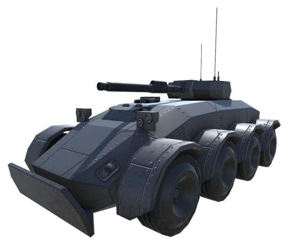 Low Poly Scifi APC 2 Low-poly 3D model_5