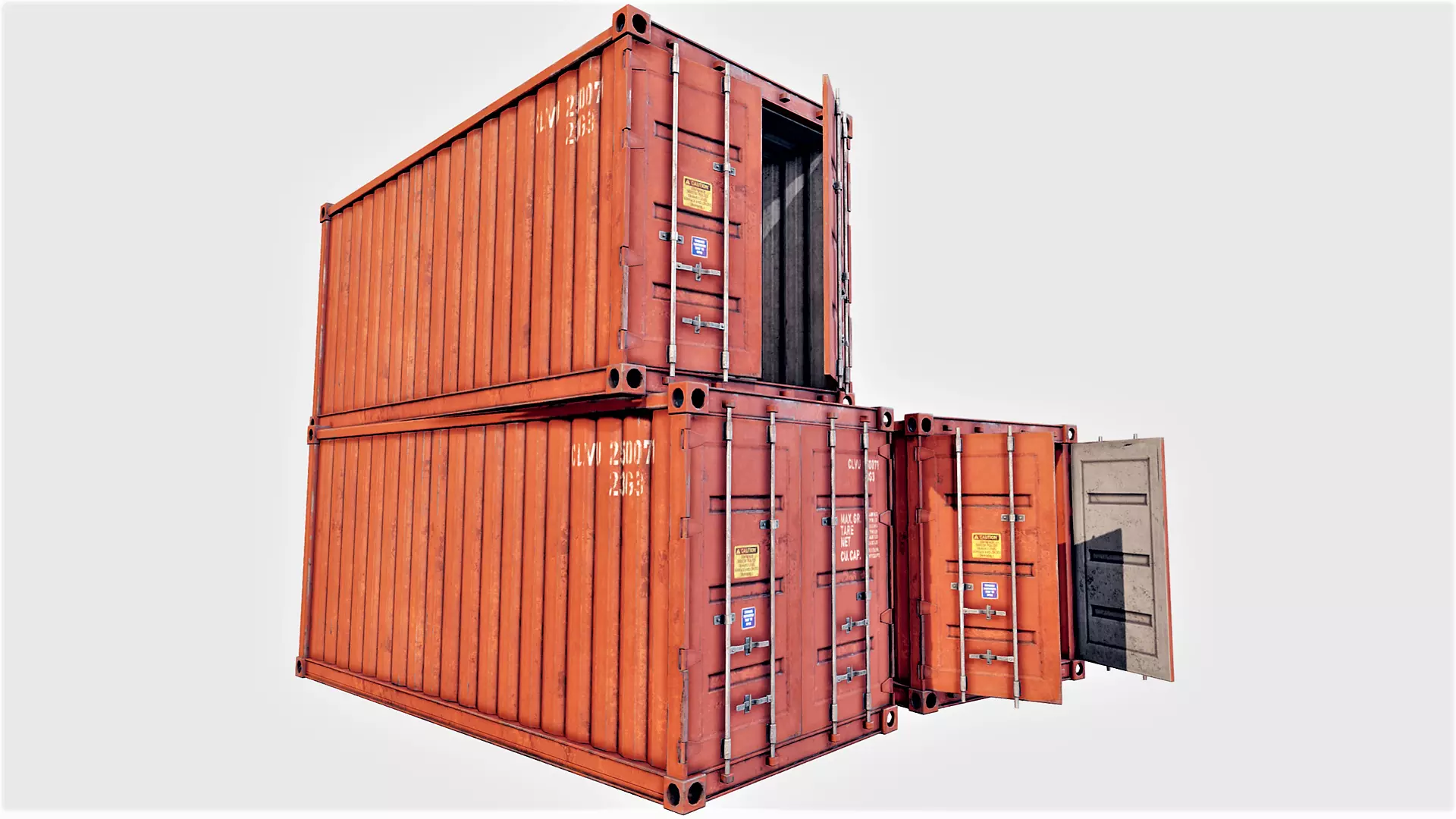 Enterable Shipping Container 01 - PBR Low-poly 3D model_0