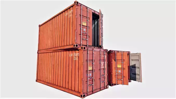 Enterable Shipping Container 01 - PBR Low-poly 3D model