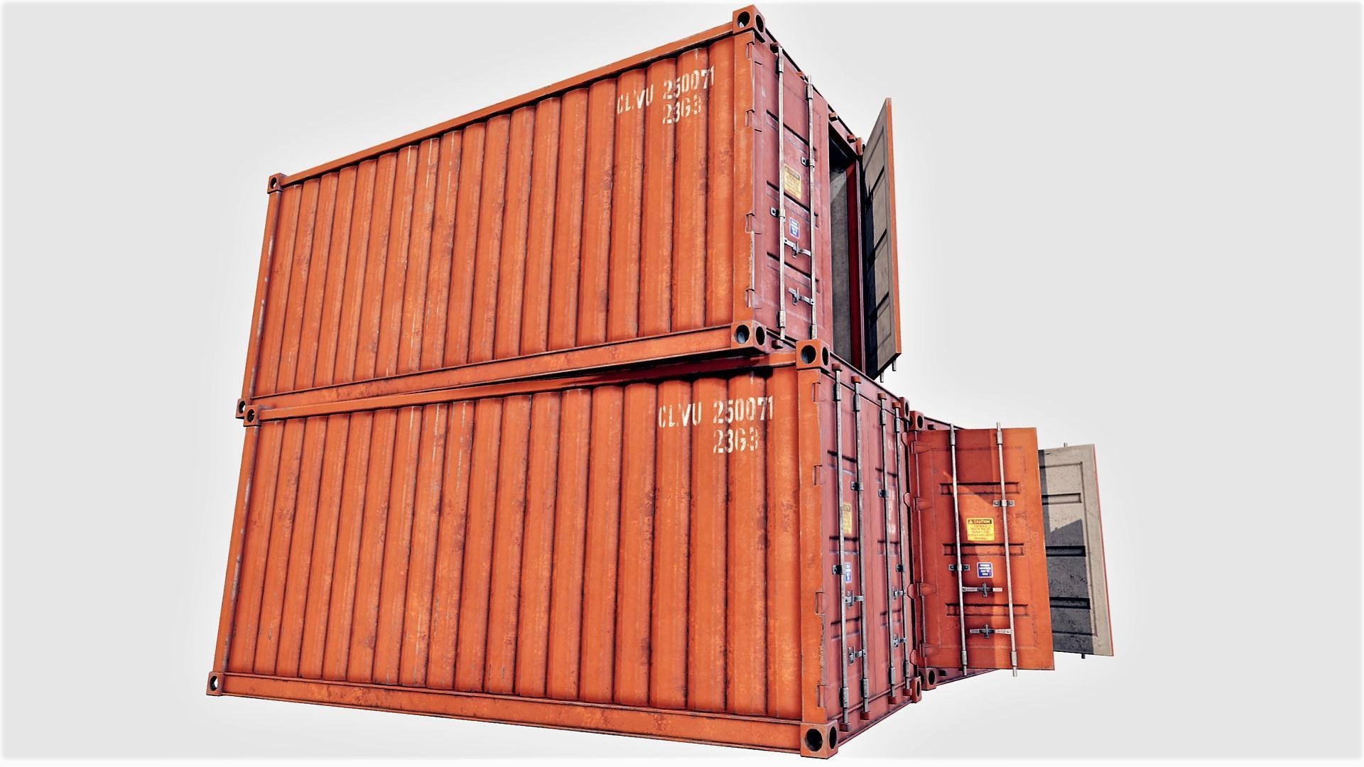 Enterable Shipping Container 01 - PBR Low-poly 3D model_1
