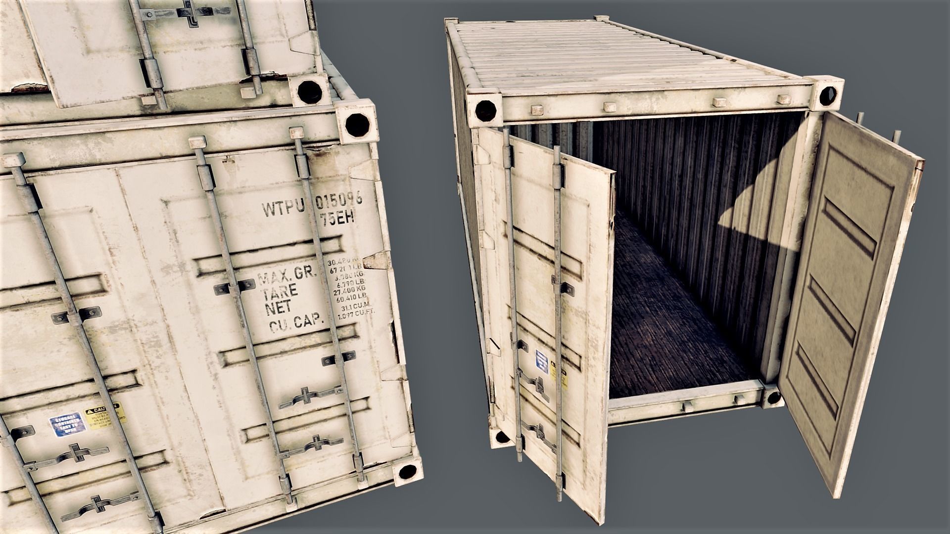 Enterable Shipping Container 02 - PBR Low-poly 3D model_4