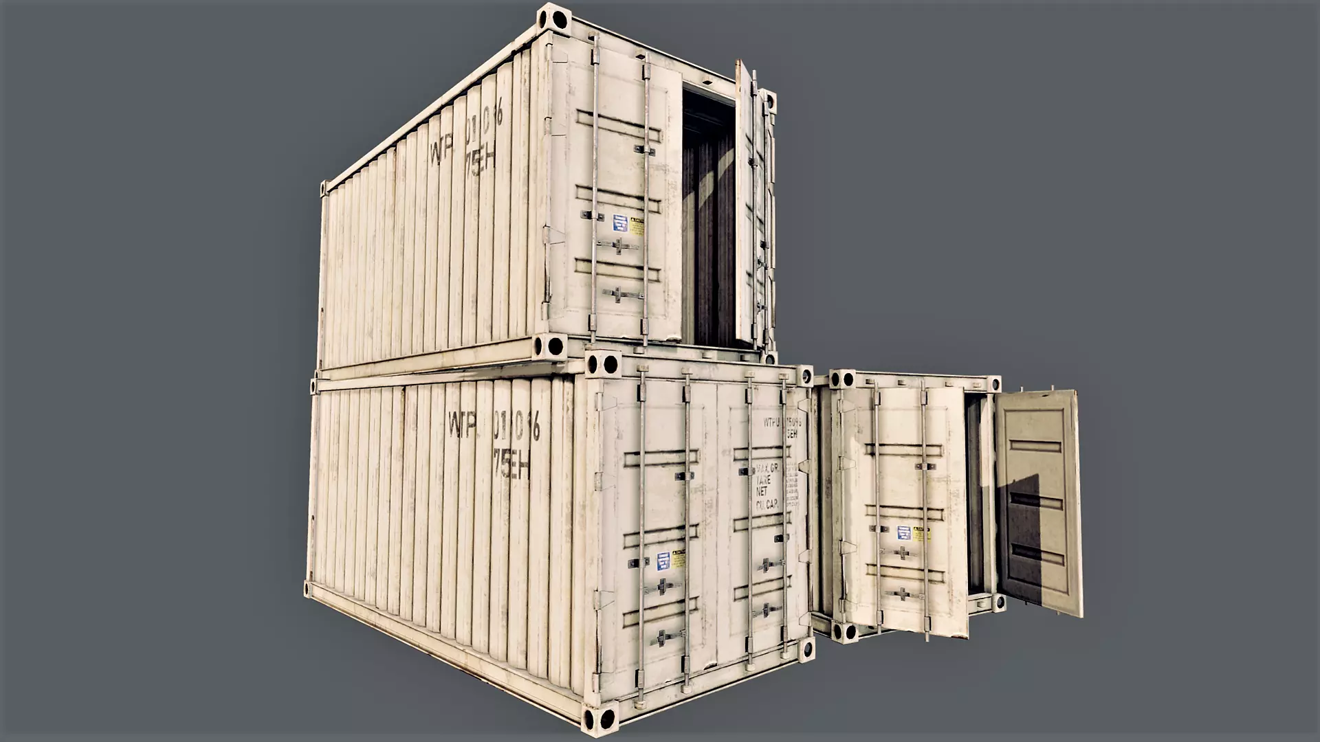 Enterable Shipping Container 02 - PBR Low-poly 3D model_0