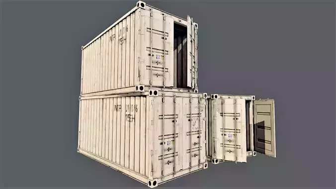 Enterable Shipping Container 02 - PBR Low-poly 3D model