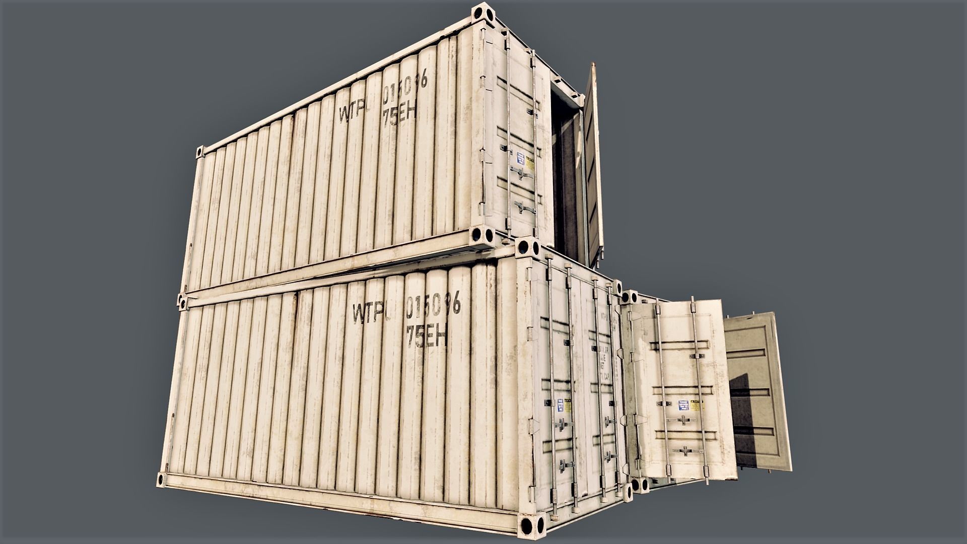 Enterable Shipping Container 02 - PBR Low-poly 3D model_1