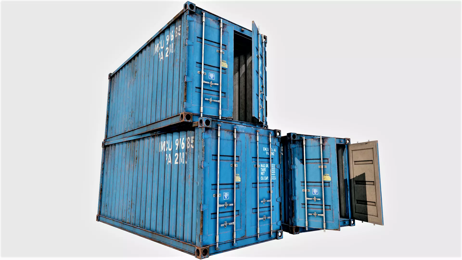 Enterable Shipping Container 03 - PBR Low-poly 3D model_0