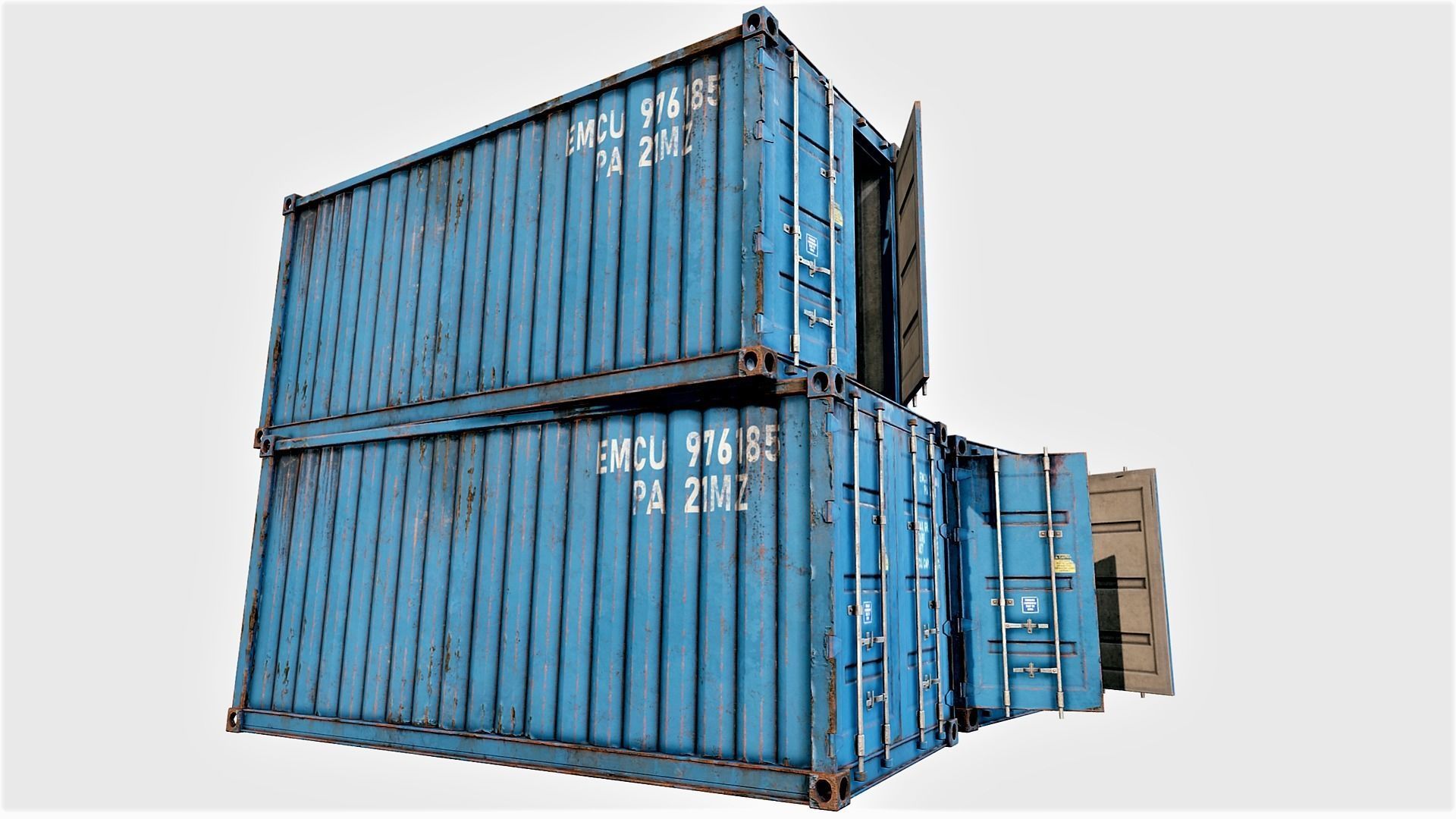 Enterable Shipping Container 03 - PBR Low-poly 3D model_1