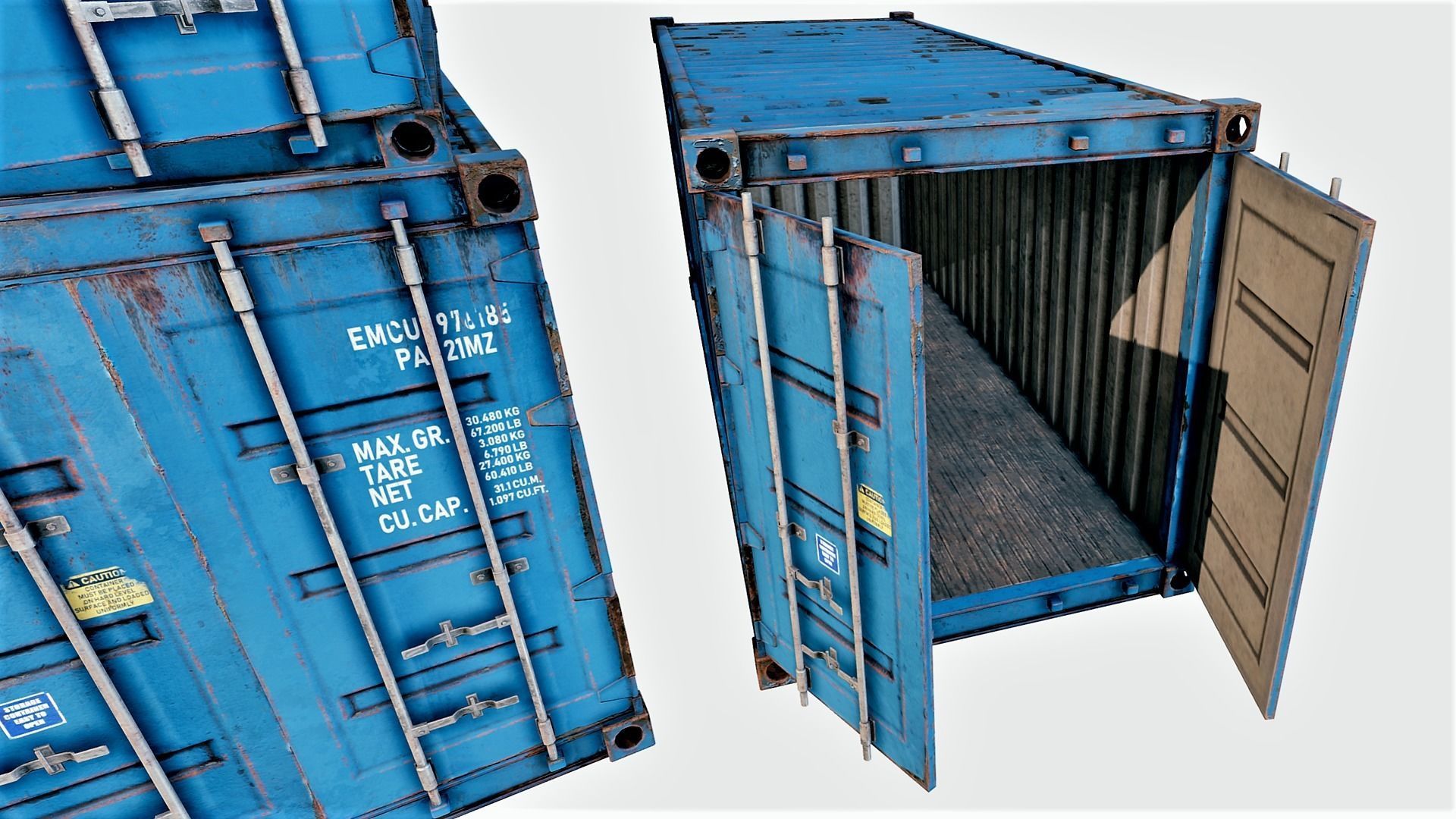 Enterable Shipping Container 03 - PBR Low-poly 3D model_4
