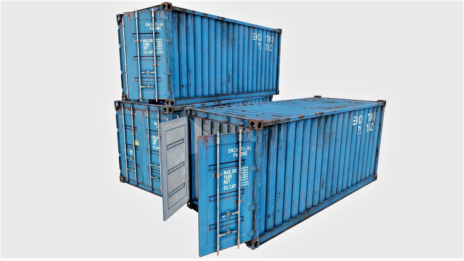 Enterable Shipping Container 03 - PBR Low-poly 3D model_2