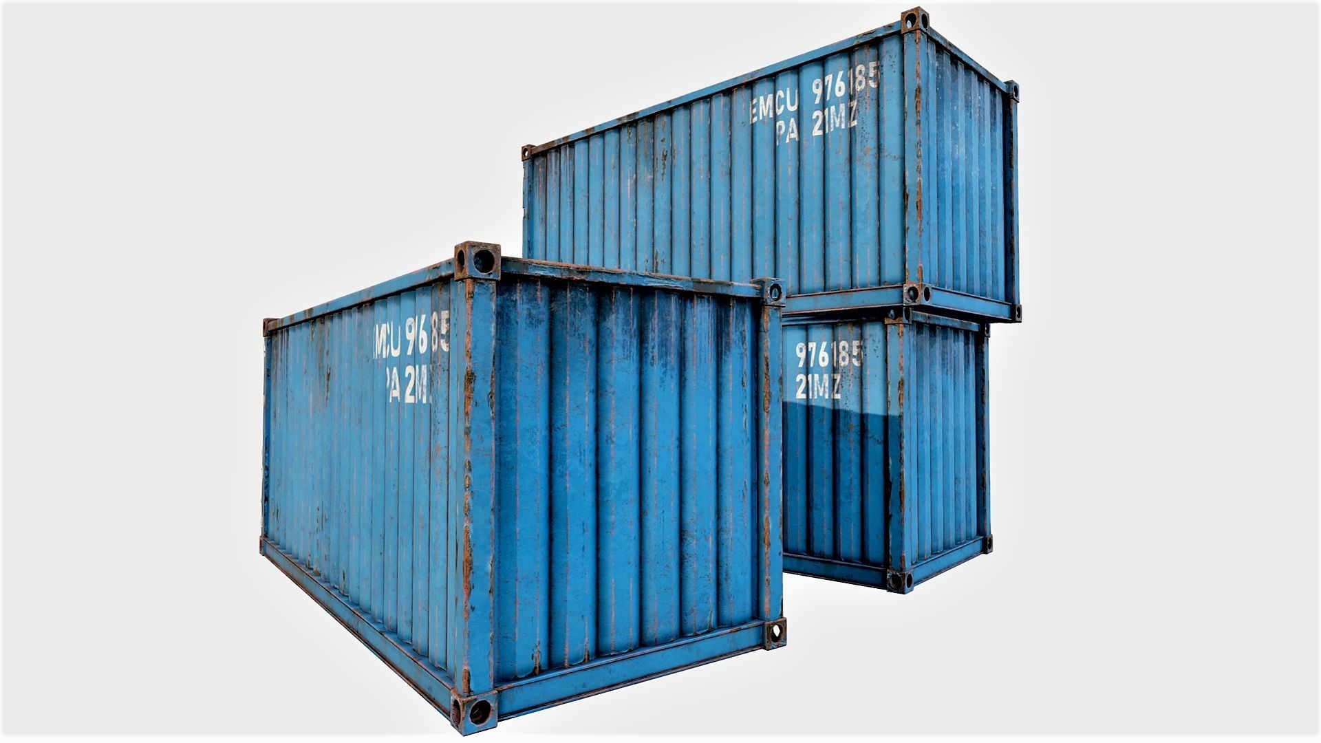 Enterable Shipping Container 03 - PBR Low-poly 3D model_3