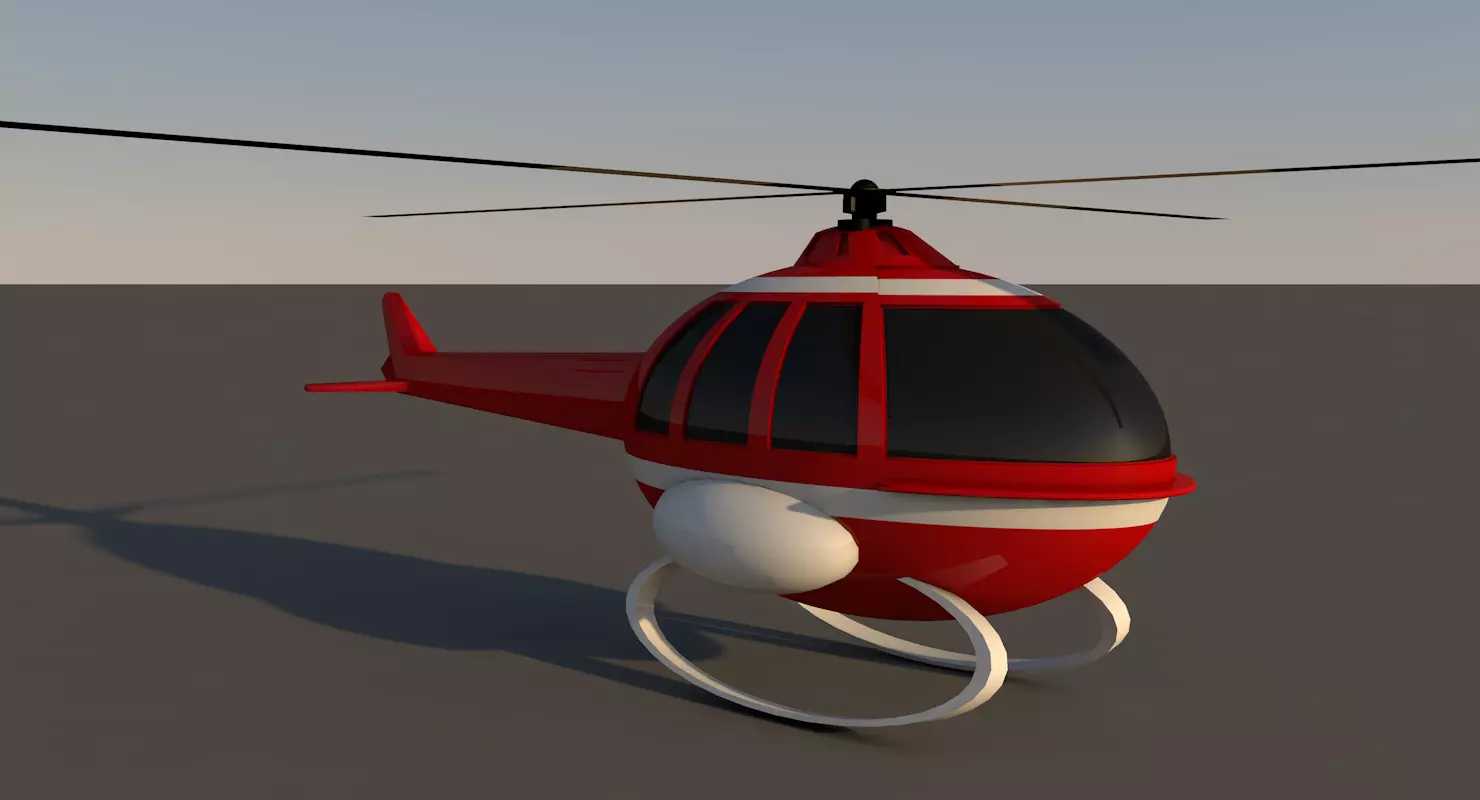Cartoon helicopter Free 3D model