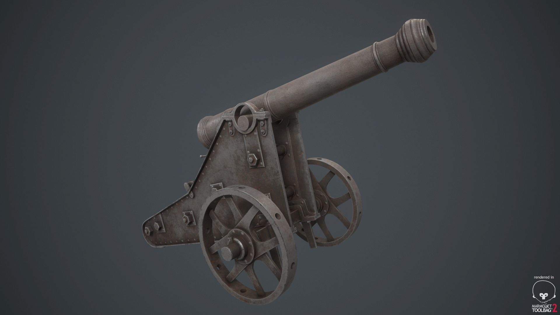 cannon Chernihiv Low-poly 3D model_1