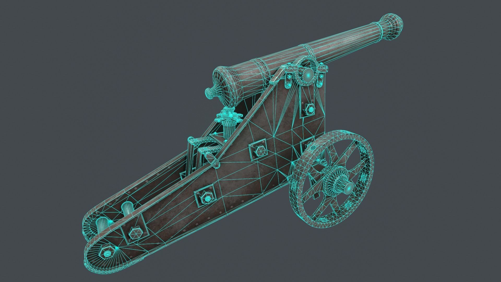 cannon Chernihiv Low-poly 3D model_3